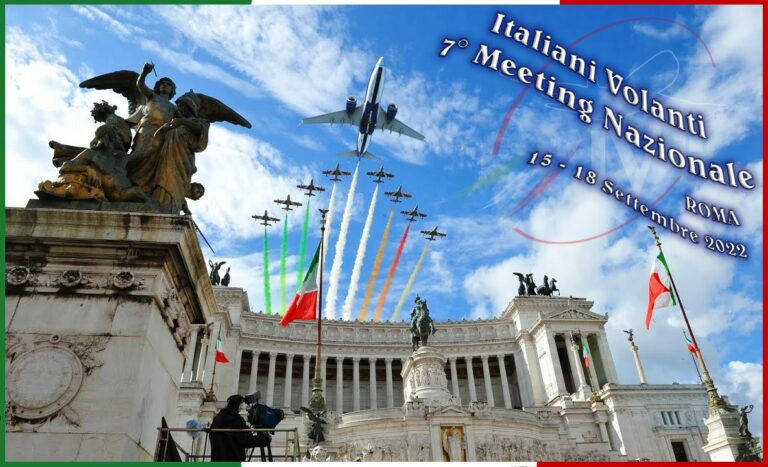 Locandina del 7° Meeting nazionale di Italiani Volanti a Roma, 15-18 settembre 2022