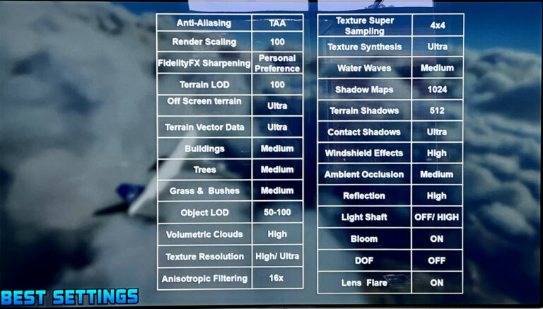 Impostazioni Grafiche Ottimali per Flight Simulator 2020