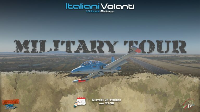 Locandina del Military Tour di Italiani Volanti con jet militari in volo