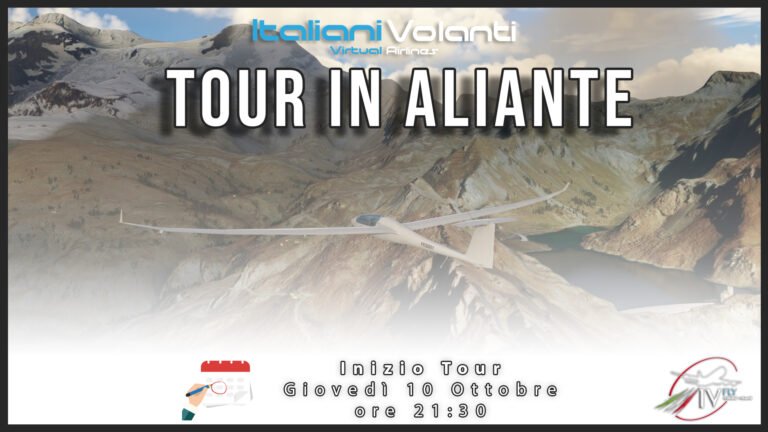 Locandina del Tour in aliante tra le montagne: inizio giovedì 10 ottobre alle 21:30