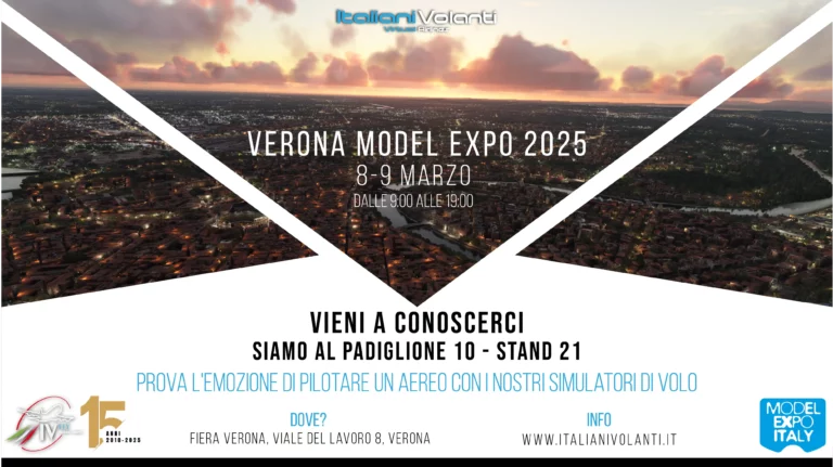 Locandina di Italiani Volanti al Model Expo Italy di Verona, 8-9 marzo 2025